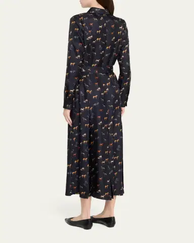 Gabriela Hearst Galway Horse-Print Silk Belted Maxi Shirtdress | Thumbnail 3 Gabriela Hearst Galway Horse-Print Silk Belted Maxi Shirtdress | Thumbnail 3