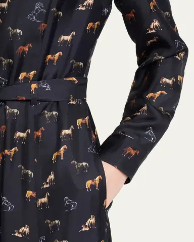Gabriela Hearst Galway Horse-Print Silk Belted Maxi Shirtdress | Thumbnail 5 Gabriela Hearst Galway Horse-Print Silk Belted Maxi Shirtdress | Thumbnail 5