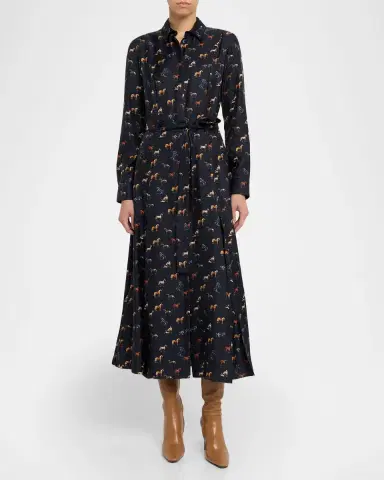 Gabriela Hearst Galway Horse-Print Silk Belted Maxi Shirtdress | Thumbnail 6 Gabriela Hearst Galway Horse-Print Silk Belted Maxi Shirtdress | Thumbnail 6