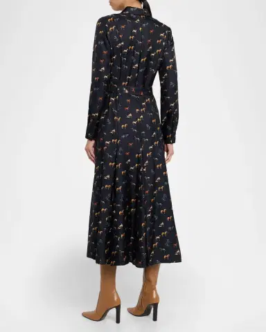 Gabriela Hearst Galway Horse-Print Silk Belted Maxi Shirtdress | Thumbnail 7 Gabriela Hearst Galway Horse-Print Silk Belted Maxi Shirtdress | Thumbnail 7