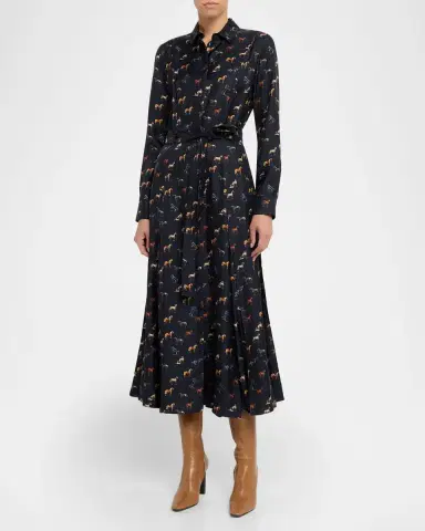 Gabriela Hearst Galway Horse-Print Silk Belted Maxi Shirtdress | Thumbnail 8 Gabriela Hearst Galway Horse-Print Silk Belted Maxi Shirtdress | Thumbnail 8