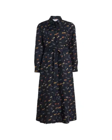 Gabriela Hearst Galway Horse-Print Silk Belted Maxi Shirtdress | Thumbnail 1 Gabriela Hearst Galway Horse-Print Silk Belted Maxi Shirtdress | Thumbnail 1