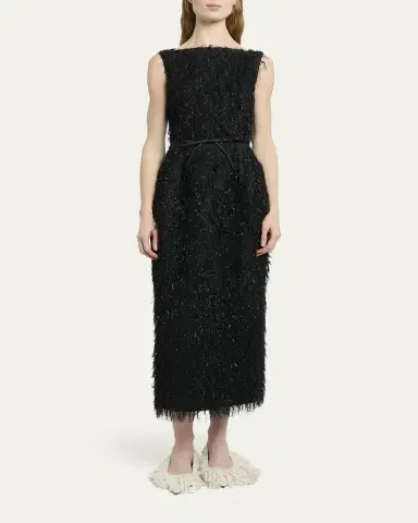 Erdem Metallic Fringe Sleeveless Ankle Dress | Thumbnail 2 Erdem Metallic Fringe Sleeveless Ankle Dress | Thumbnail 2
