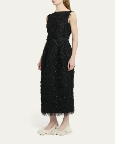 Erdem Metallic Fringe Sleeveless Ankle Dress | Thumbnail 4 Erdem Metallic Fringe Sleeveless Ankle Dress | Thumbnail 4