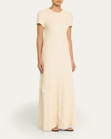 Heirlome Julia Boucle Bias Short-Sleeve Maxi Dress | Thumbnail 4 Heirlome Julia Boucle Bias Short-Sleeve Maxi Dress | Thumbnail 4