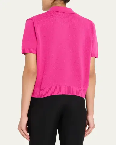 Givenchy Short-Sleeve Cashmere-Wool Polo Shirt | Thumbnail 3 Givenchy Short-Sleeve Cashmere-Wool Polo Shirt | Thumbnail 3