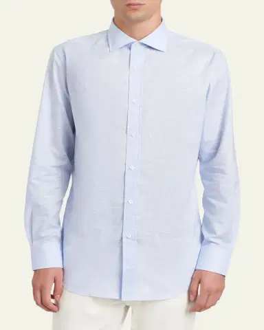 Brioni Men's Cotton Classic-Fit Sport Shirt | Thumbnail 4 Brioni Men's Cotton Classic-Fit Sport Shirt | Thumbnail 4