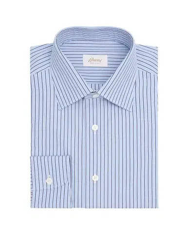 Brioni Men's Cotton Pinstripe Point Collar Dress Shirt | Thumbnail 1 Brioni Men's Cotton Pinstripe Point Collar Dress Shirt | Thumbnail 1
