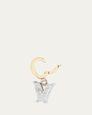 Kendall Row Lab Grown Diamond 14K Letter Charm, V | Thumbnail 3 Kendall Row Lab Grown Diamond 14K Letter Charm, V | Thumbnail 3