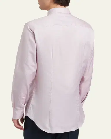 Brioni Men's Textured Cotton Button-Collar Dress Shirt | Thumbnail 3 Brioni Men's Textured Cotton Button-Collar Dress Shirt | Thumbnail 3