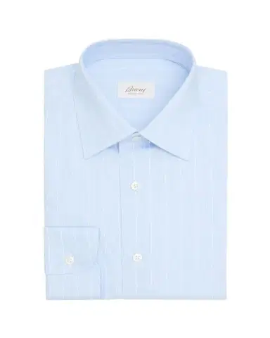 Brioni Men's Cotton Multi-Stripe Point Collar Dress Shirt | Thumbnail 1 Brioni Men's Cotton Multi-Stripe Point Collar Dress Shirt | Thumbnail 1