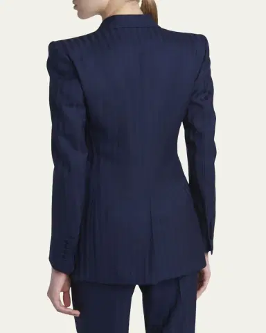 TOM FORD Tonal Striped Jacquard Single-Breasted Jacket | Thumbnail 3 TOM FORD Tonal Striped Jacquard Single-Breasted Jacket | Thumbnail 3