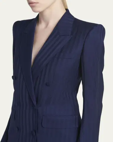 TOM FORD Tonal Striped Jacquard Single-Breasted Jacket | Thumbnail 5 TOM FORD Tonal Striped Jacquard Single-Breasted Jacket | Thumbnail 5