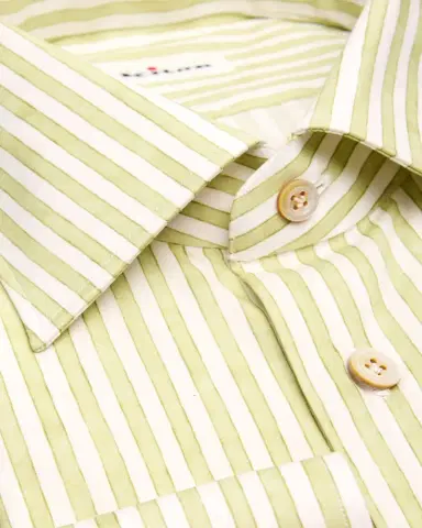 Kiton Men's Stripe Cotton-Stretch Point Collar Dress Shirt | Thumbnail 2 Kiton Men's Stripe Cotton-Stretch Point Collar Dress Shirt | Thumbnail 2