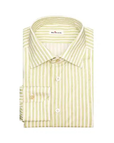 Kiton Men's Stripe Cotton-Stretch Point Collar Dress Shirt | Thumbnail 1 Kiton Men's Stripe Cotton-Stretch Point Collar Dress Shirt | Thumbnail 1