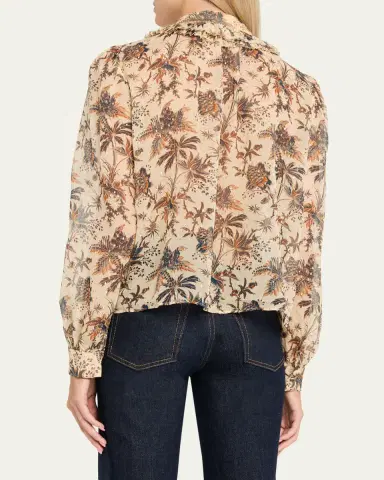 Ulla Johnson Nina Metallic Fil-Coupe Chiffon Ruffle Button-Down Blouse | Thumbnail 3 Ulla Johnson Nina Metallic Fil-Coupe Chiffon Ruffle Button-Down Blouse | Thumbnail 3