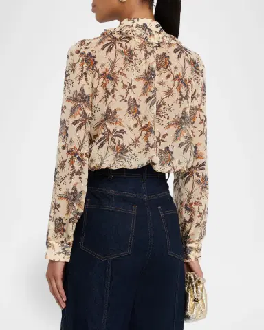 Ulla Johnson Nina Metallic Fil-Coupe Chiffon Ruffle Button-Down Blouse | Thumbnail 7 Ulla Johnson Nina Metallic Fil-Coupe Chiffon Ruffle Button-Down Blouse | Thumbnail 7