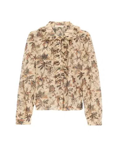 Ulla Johnson Nina Metallic Fil-Coupe Chiffon Ruffle Button-Down Blouse | Thumbnail 1 Ulla Johnson Nina Metallic Fil-Coupe Chiffon Ruffle Button-Down Blouse | Thumbnail 1