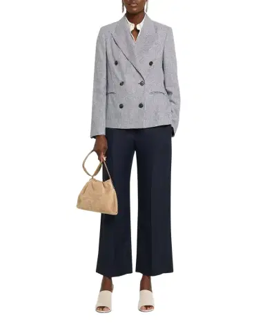 Brunello Cucinelli Linen Twill Wide-Leg Crop Cigarette Pants | Thumbnail 1 Brunello Cucinelli Linen Twill Wide-Leg Crop Cigarette Pants | Thumbnail 1