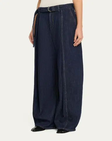 LOEWE D-Ring Belted Wide-Leg Jeans | Thumbnail 4 LOEWE D-Ring Belted Wide-Leg Jeans | Thumbnail 4