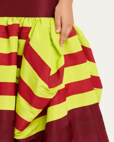 CHRISTOPHER JOHN ROGERS Colorblock Striped Silk Cap-Sleeve Mermaid Gown | Thumbnail 5 CHRISTOPHER JOHN ROGERS Colorblock Striped Silk Cap-Sleeve Mermaid Gown | Thumbnail 5