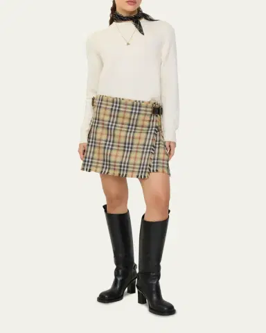 Burberry Skye Check Buckled Mini Wrap Skirt | Thumbnail 2 Burberry Skye Check Buckled Mini Wrap Skirt | Thumbnail 2