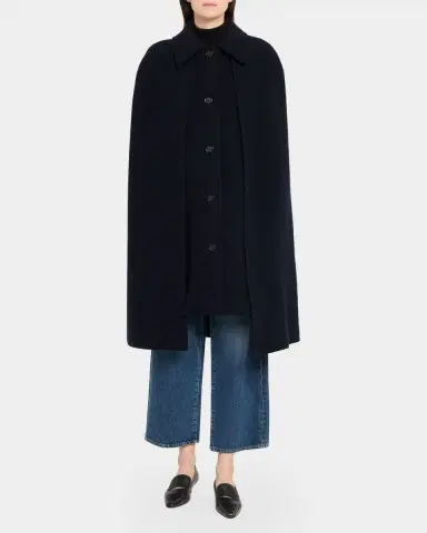 TOTEME Single-Breasted Wool Boucle Cape Coat | Thumbnail 6 TOTEME Single-Breasted Wool Boucle Cape Coat | Thumbnail 6