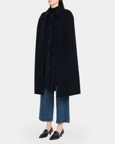 TOTEME Single-Breasted Wool Boucle Cape Coat | Thumbnail 8 TOTEME Single-Breasted Wool Boucle Cape Coat | Thumbnail 8