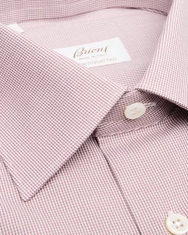 Brioni Men's Ventiquattro Cotton Micro-Houndstooth Dress Shirt | Thumbnail 2 Brioni Men's Ventiquattro Cotton Micro-Houndstooth Dress Shirt | Thumbnail 2