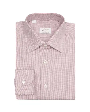 Brioni Men's Ventiquattro Cotton Micro-Houndstooth Dress Shirt | Thumbnail 1 Brioni Men's Ventiquattro Cotton Micro-Houndstooth Dress Shirt | Thumbnail 1