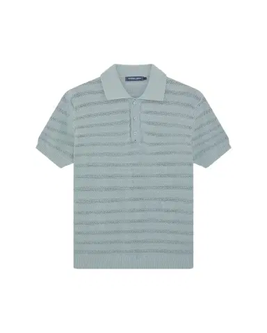 Frescobol Carioca Men's Vidal Cotton Knit Jacquard Stripe Polo Shirt | Thumbnail 1 Frescobol Carioca Men's Vidal Cotton Knit Jacquard Stripe Polo Shirt | Thumbnail 1
