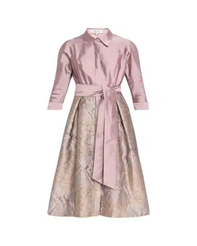 Rickie Freeman for Teri Jon Taffeta Floral Jacquard Midi Shirtdress | Thumbnail 1 Rickie Freeman for Teri Jon Taffeta Floral Jacquard Midi Shirtdress | Thumbnail 1