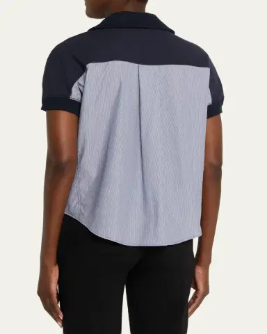 3.1 Phillip Lim Mixed Media Polo Top | Thumbnail 3 3.1 Phillip Lim Mixed Media Polo Top | Thumbnail 3