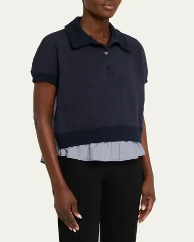 3.1 Phillip Lim Mixed Media Polo Top | Thumbnail 4 3.1 Phillip Lim Mixed Media Polo Top | Thumbnail 4