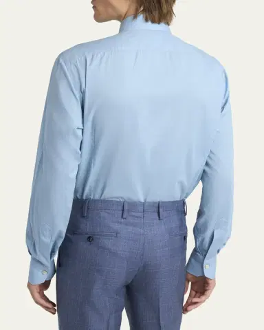 Kiton Men's Cotton Classic Fit Button-Down Shirt | Thumbnail 3 Kiton Men's Cotton Classic Fit Button-Down Shirt | Thumbnail 3