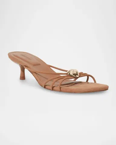 SIMKHAI Amaya Strappy Suede Kitten-Heel Sandals | Thumbnail 3 SIMKHAI Amaya Strappy Suede Kitten-Heel Sandals | Thumbnail 3