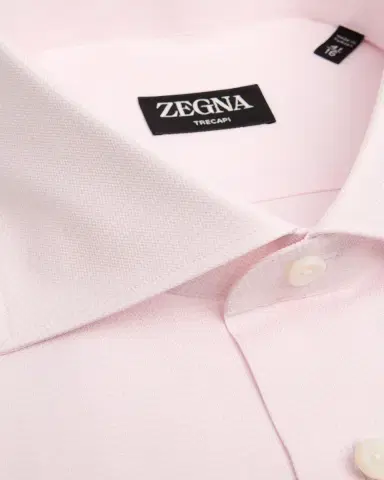 ZEGNA Men's Trecapi Cotton Micro-Structure Dress Shirt | Thumbnail 3 ZEGNA Men's Trecapi Cotton Micro-Structure Dress Shirt | Thumbnail 3