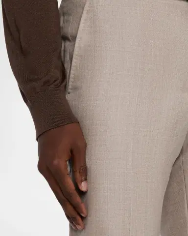 Zegna Men's Cavalry Twill Sharkskin Flat-Front Trousers | Thumbnail 4 Zegna Men's Cavalry Twill Sharkskin Flat-Front Trousers | Thumbnail 4