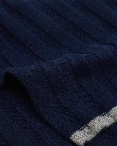 Brunello Cucinelli Men's Cashmere Ribbed Scarf | Thumbnail 4 Brunello Cucinelli Men's Cashmere Ribbed Scarf | Thumbnail 4