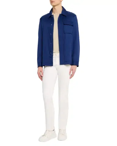 Kiton Men's Covered-Zip Shirt Jacket | Thumbnail 1 Kiton Men's Covered-Zip Shirt Jacket | Thumbnail 1