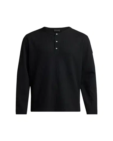 Moncler Men's Waffle Knit Long-Sleeve Henley T-Shirt | Thumbnail 1 Moncler Men's Waffle Knit Long-Sleeve Henley T-Shirt | Thumbnail 1