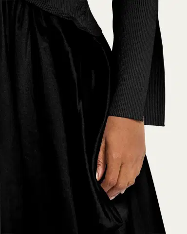 Simkhai Kenlie Mixed Media Bubble Midi Dress | Thumbnail 5 Simkhai Kenlie Mixed Media Bubble Midi Dress | Thumbnail 5