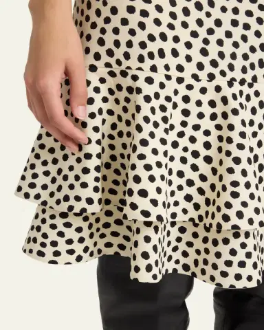 Chloé Dots-Print Silk Crepe De Chine Ruffle Skirt | Thumbnail 5 Chloé Dots-Print Silk Crepe De Chine Ruffle Skirt | Thumbnail 5