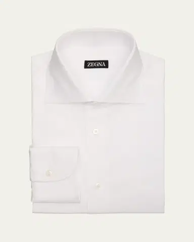 ZEGNA Men's Cotton Oxford Spread-Collar Dress Shirt | Thumbnail 2 ZEGNA Men's Cotton Oxford Spread-Collar Dress Shirt | Thumbnail 2