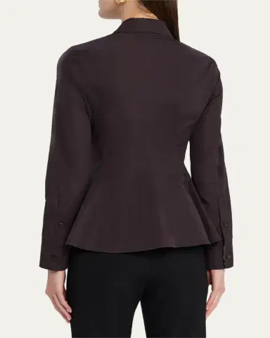 Burberry Eliza Long-Sleeve Peplum Button-Down Shirt | Thumbnail 3 Burberry Eliza Long-Sleeve Peplum Button-Down Shirt | Thumbnail 3