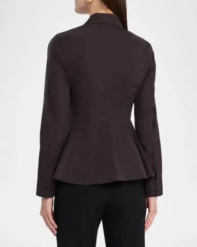 Burberry Eliza Long-Sleeve Peplum Button-Down Shirt | Thumbnail 7 Burberry Eliza Long-Sleeve Peplum Button-Down Shirt | Thumbnail 7