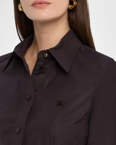 Burberry Eliza Long-Sleeve Peplum Button-Down Shirt | Thumbnail 9 Burberry Eliza Long-Sleeve Peplum Button-Down Shirt | Thumbnail 9