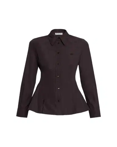 Burberry Eliza Long-Sleeve Peplum Button-Down Shirt | Thumbnail 1 Burberry Eliza Long-Sleeve Peplum Button-Down Shirt | Thumbnail 1
