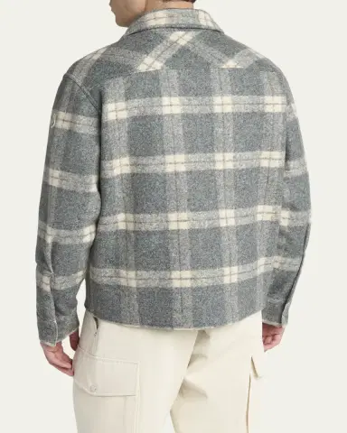 Moncler Men's Tartan Full-Zip Shirt Jacket | Thumbnail 3 Moncler Men's Tartan Full-Zip Shirt Jacket | Thumbnail 3