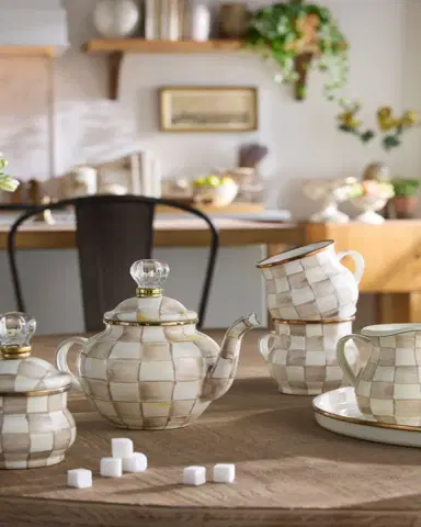 MacKenzie-Childs Mocha Check 4-Cup Teapot | Thumbnail 4 MacKenzie-Childs Mocha Check 4-Cup Teapot | Thumbnail 4